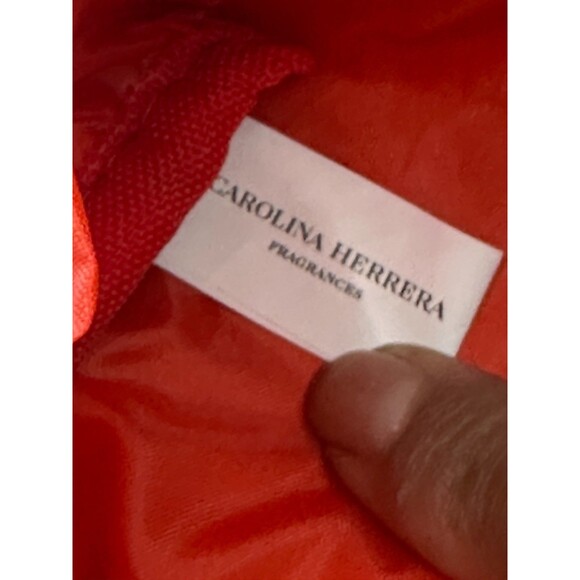 Carolina Herrera Fragrances Floral Toiletry Bag RedPolka Dot Travel CosmeticCase - Picture 7 of 8